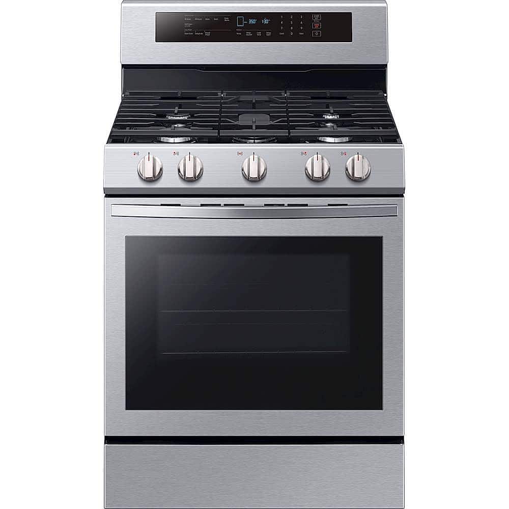 Samsung - 5.8 Cu. Ft. Self-Cleaning Freestanding Gas Convection Range - Stainless steel - Front_Zoom
