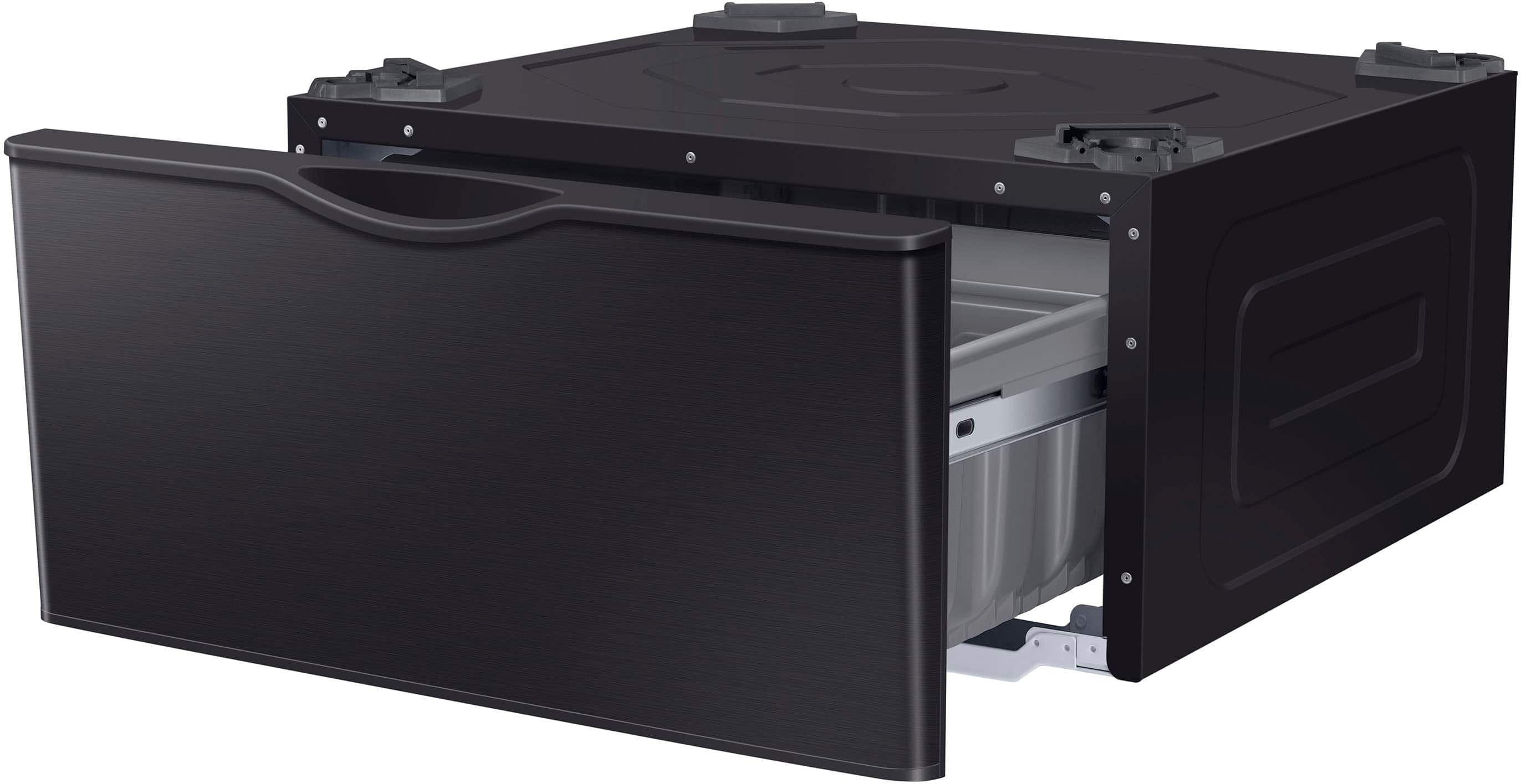 Samsung - Washer/Dryer Laundry Pedestal with Storage Drawer - Fingerprint Resistant Black Stainless Steel - Alt_View_Standard_12