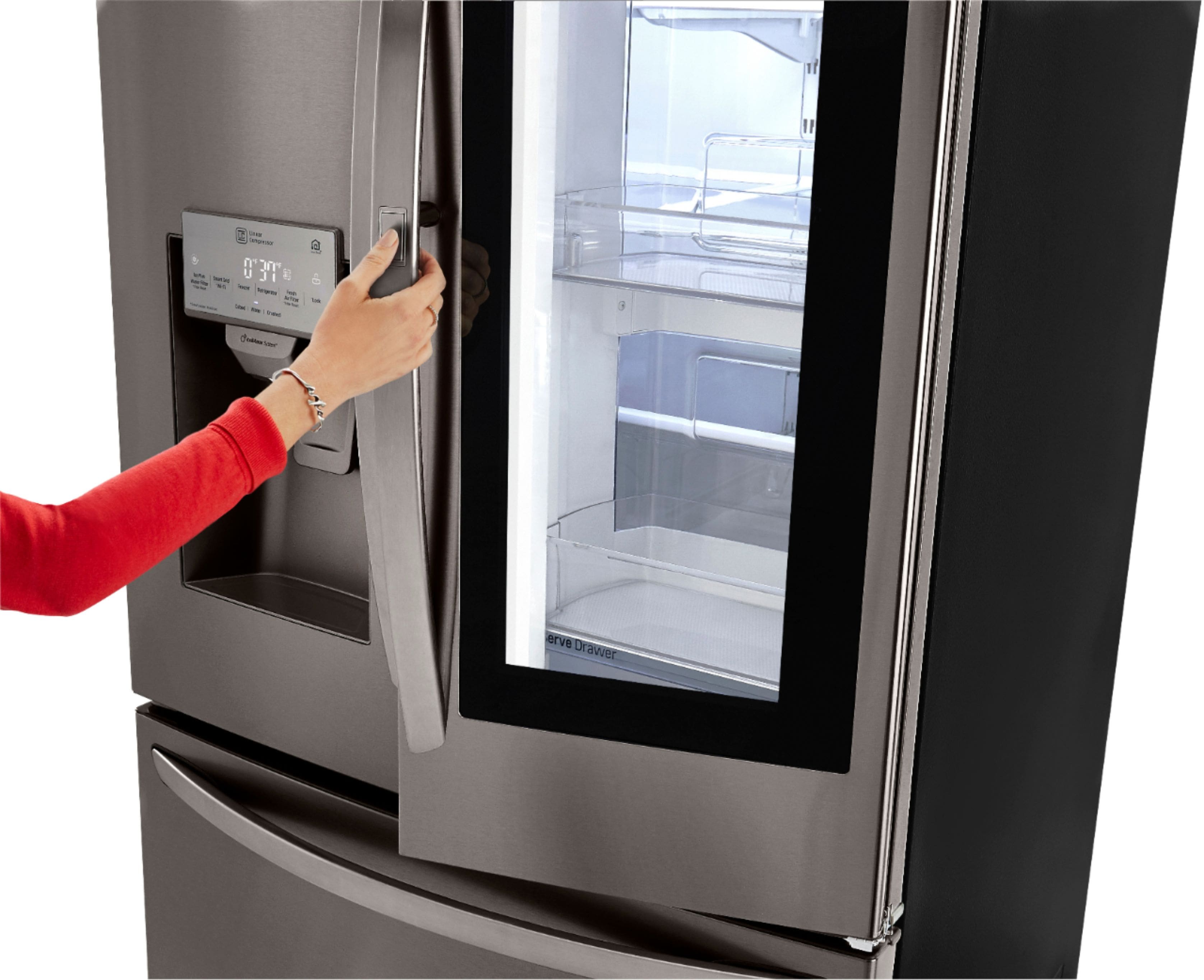 LG - 26 Cu. Ft. French Door-in-Door Refrigerator - PrintProof Black Stainless Steel - Alt_View_Standard_11
