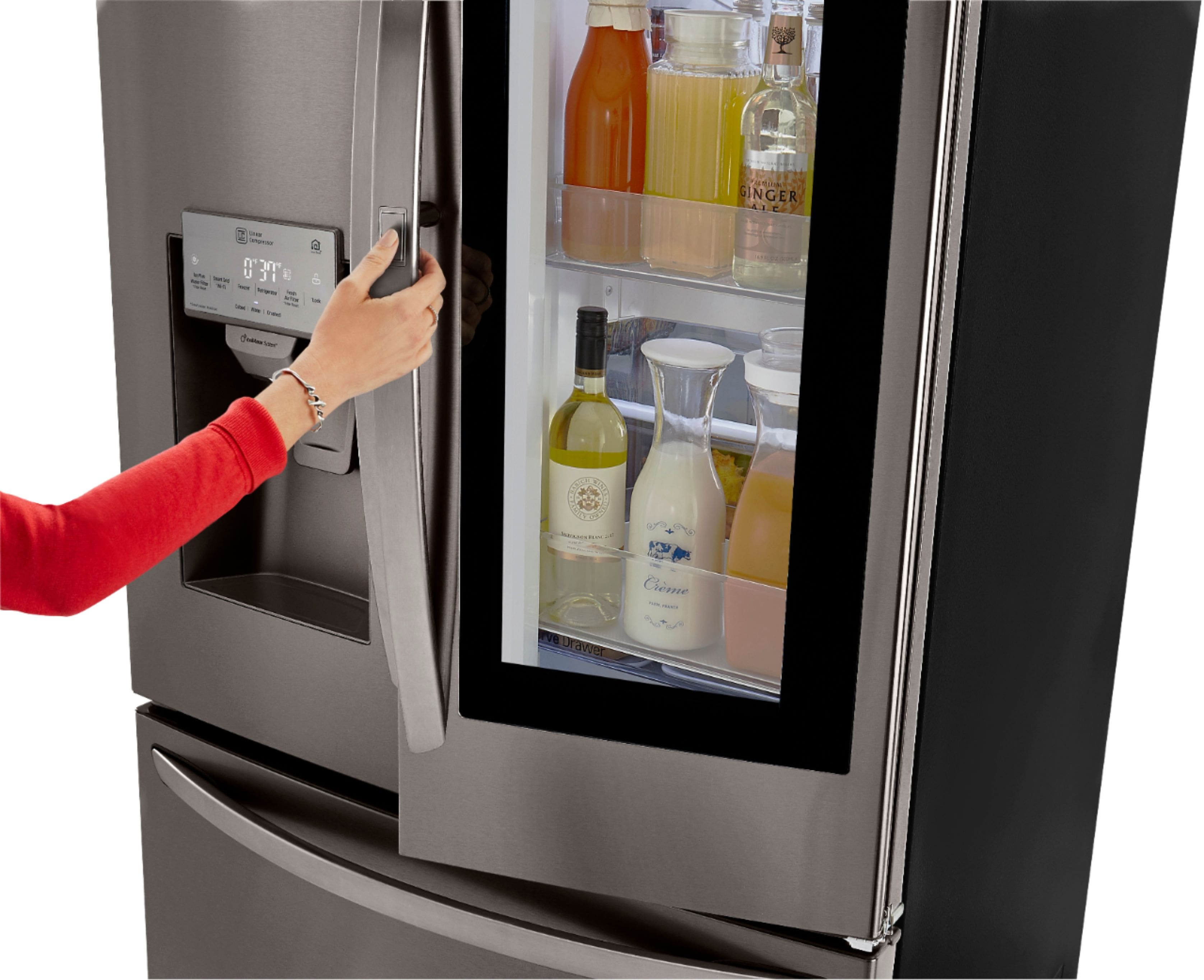 LG - 26 Cu. Ft. French Door-in-Door Refrigerator - PrintProof Black Stainless Steel - Alt_View_Standard_12