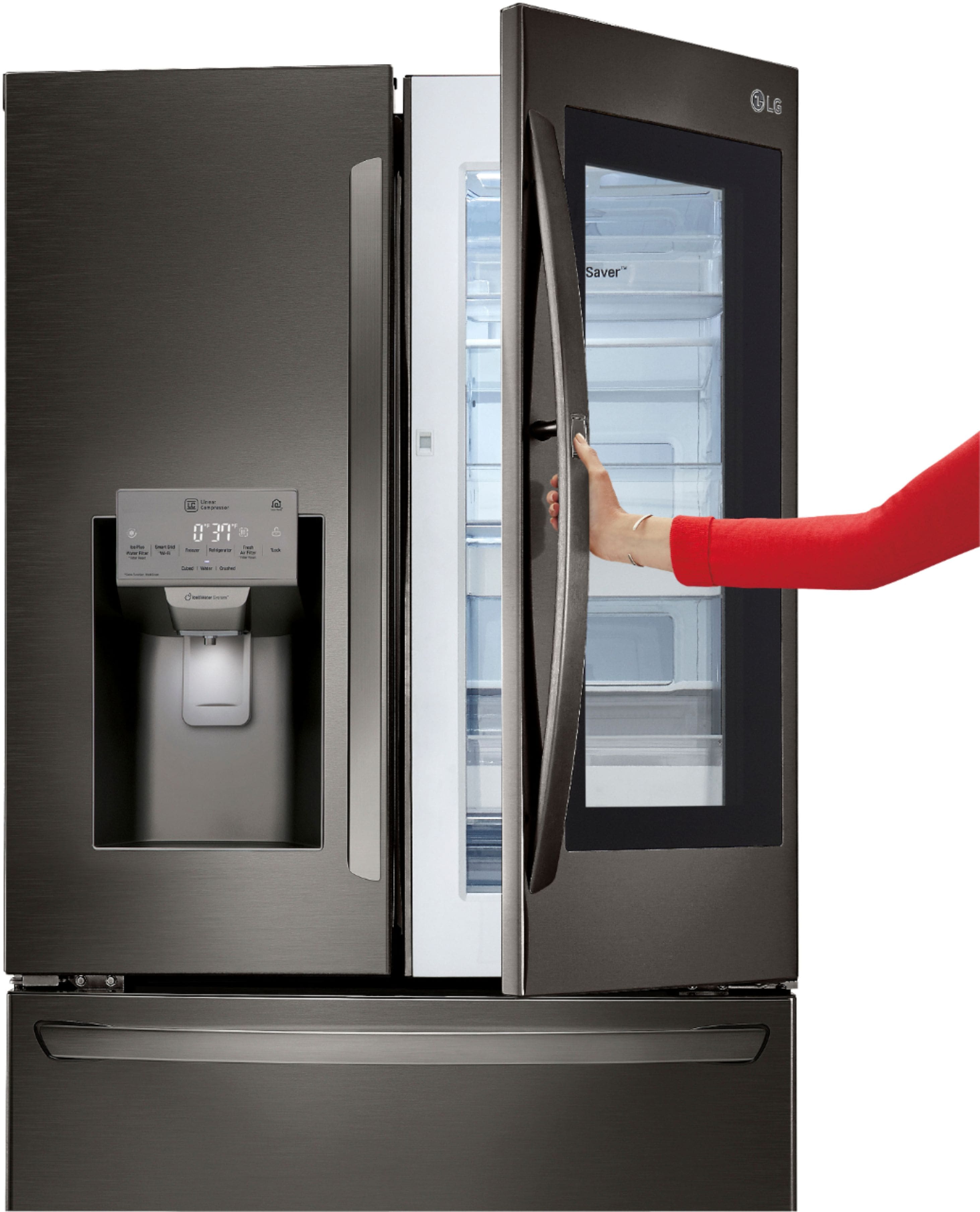 LG - 26 Cu. Ft. French Door-in-Door Refrigerator - PrintProof Black Stainless Steel - Alt_View_Standard_14