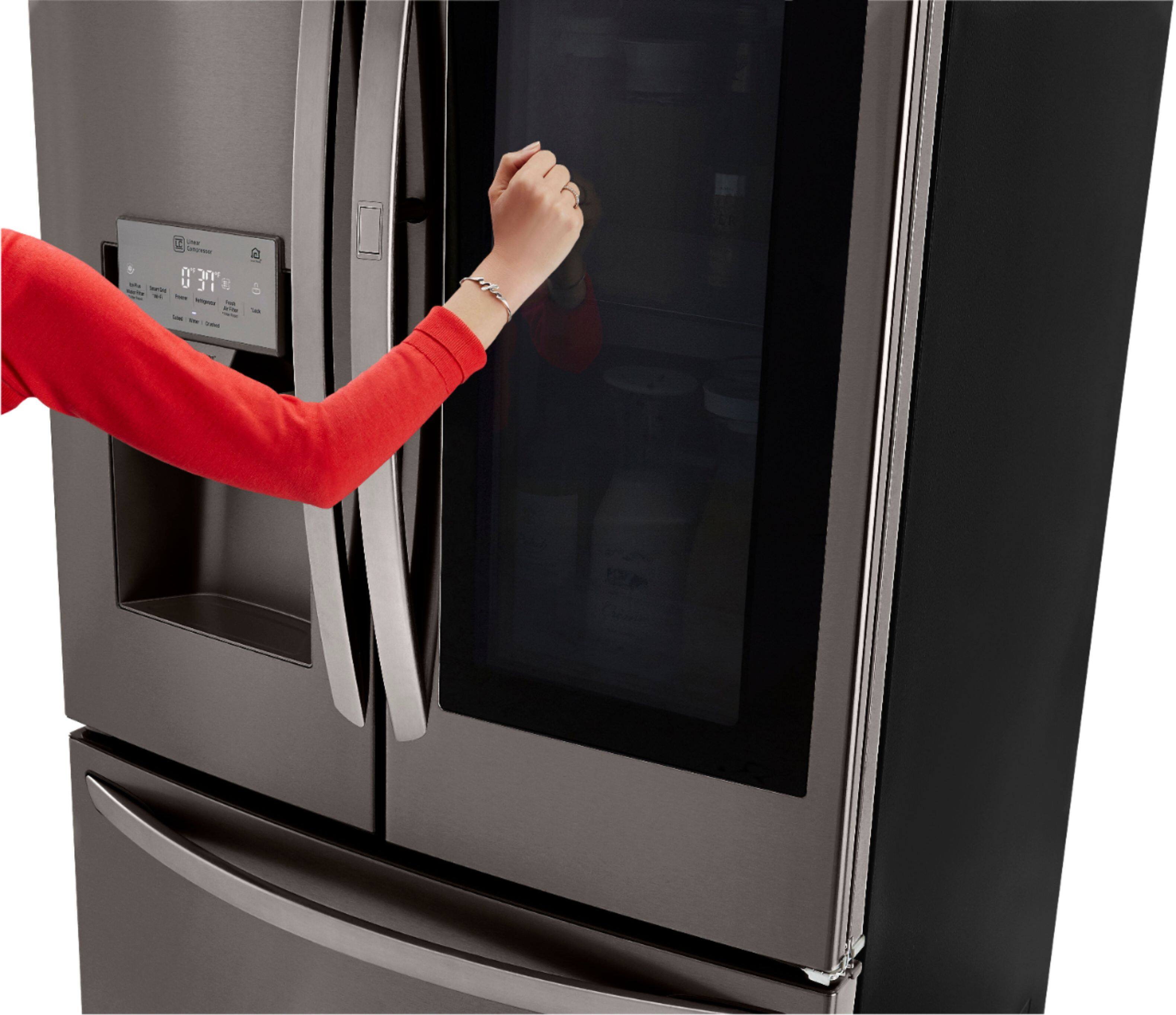 LG - 26 Cu. Ft. French Door-in-Door Refrigerator - PrintProof Black Stainless Steel - Alt_View_Standard_16