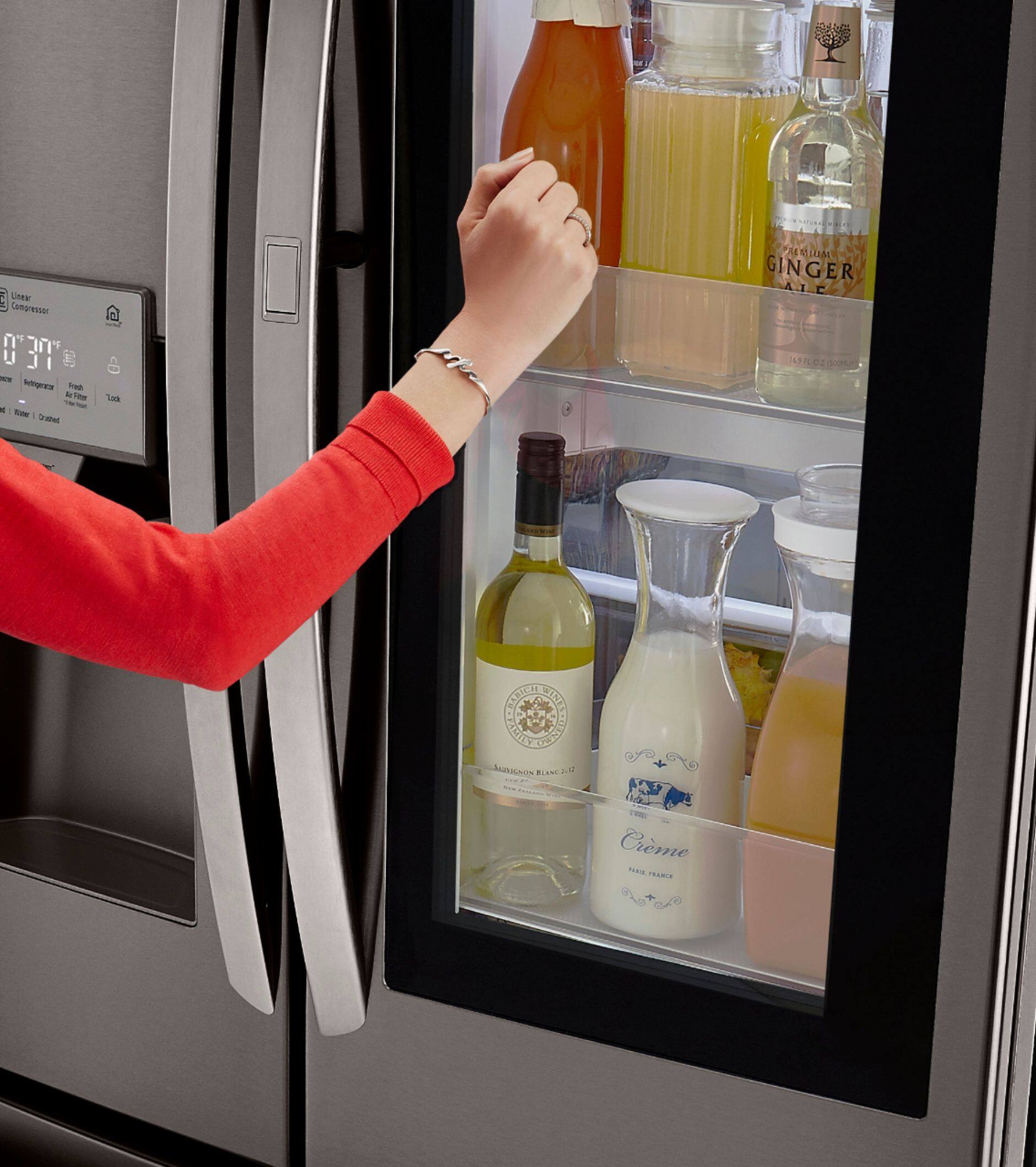 LG - 26 Cu. Ft. French Door-in-Door Refrigerator - PrintProof Black Stainless Steel - Alt_View_Standard_18