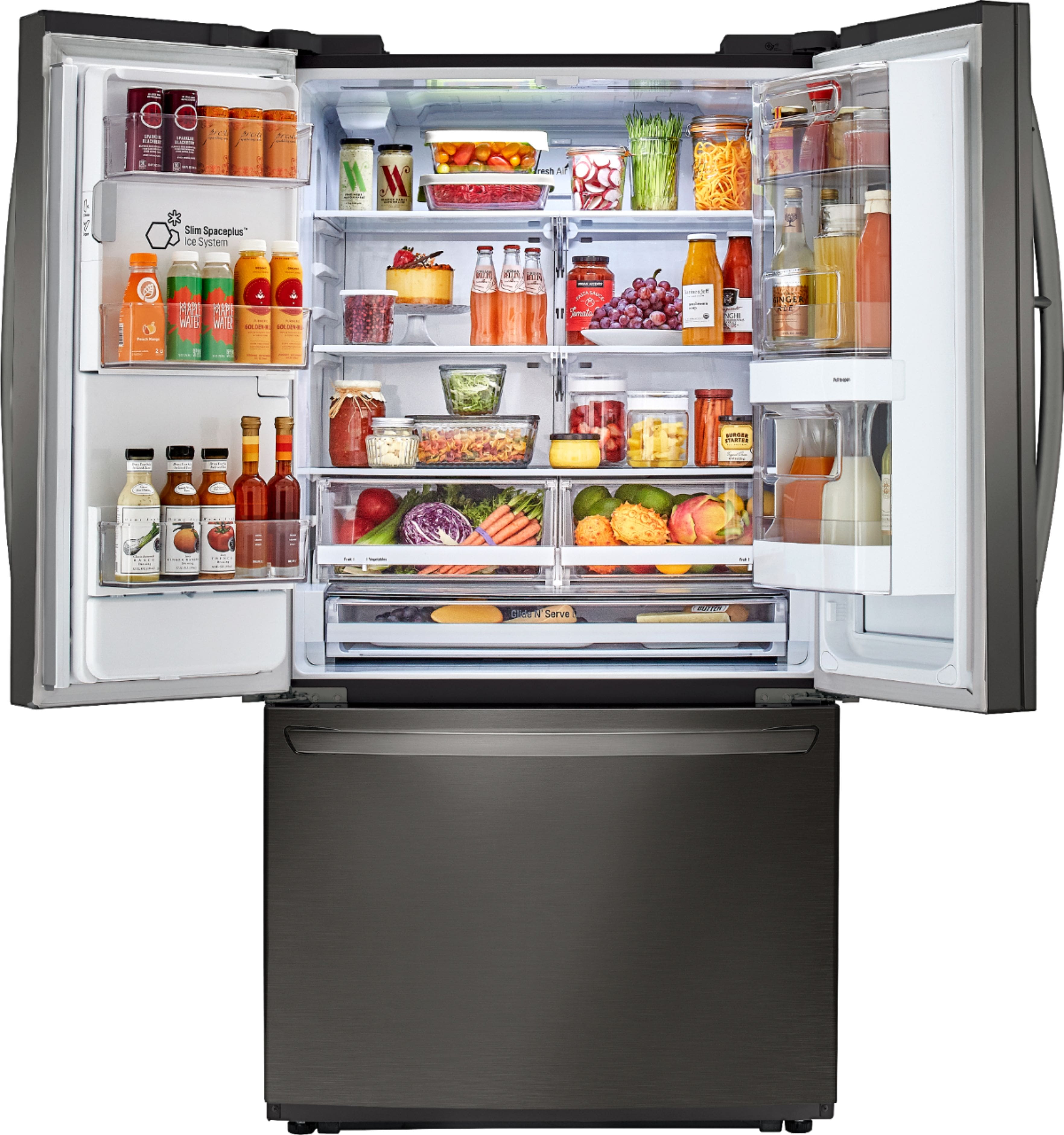 LG - 26 Cu. Ft. French Door-in-Door Refrigerator - PrintProof Black Stainless Steel - Alt_View_Standard_1