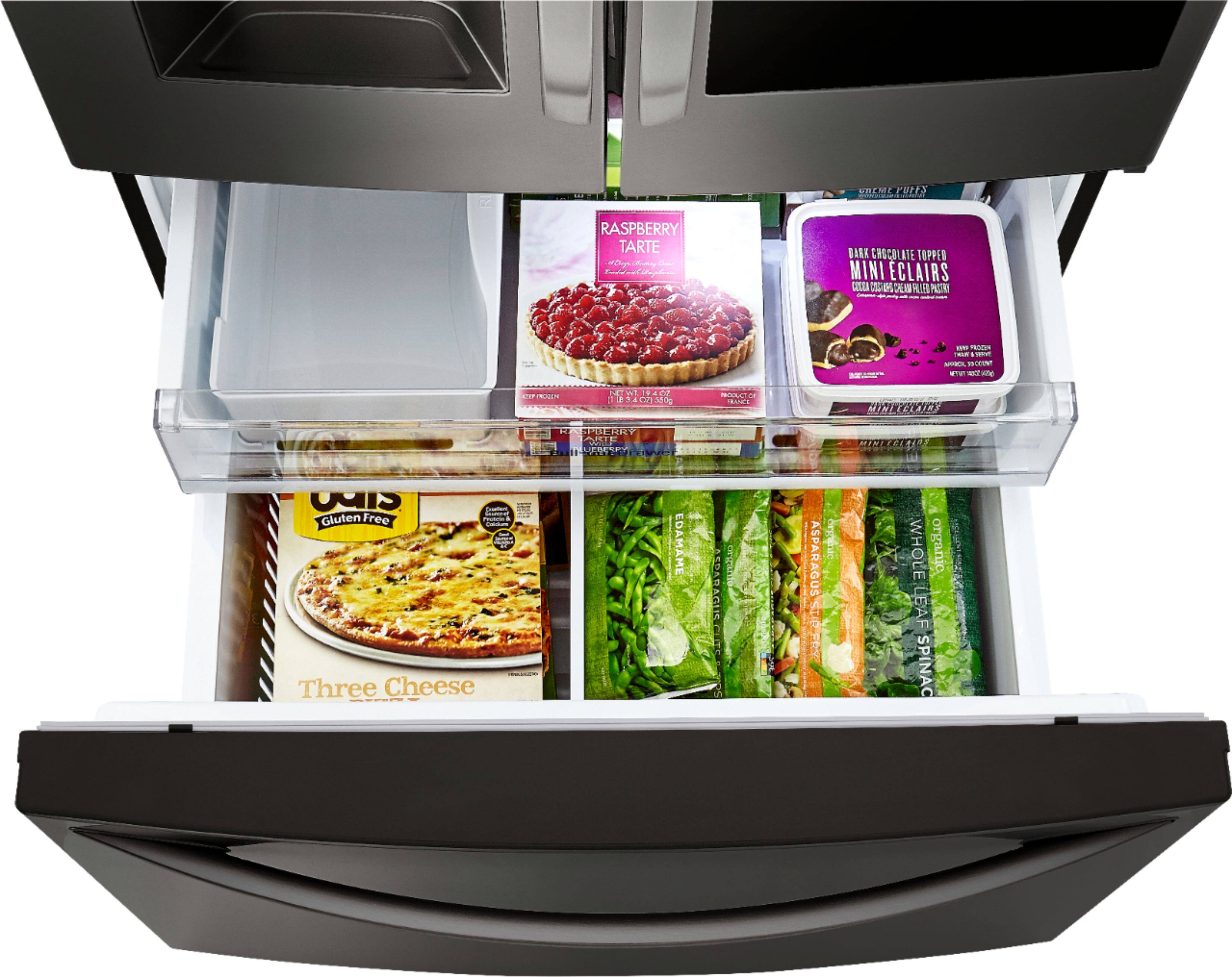 LG - 26 Cu. Ft. French Door-in-Door Refrigerator - PrintProof Black Stainless Steel - Alt_View_Standard_3