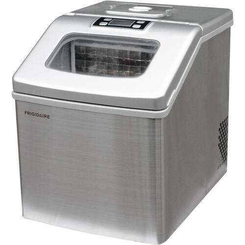 Frigidaire - 13.3" 40-Lb. Freestanding Icemaker - Stainless steel - Front_Standard