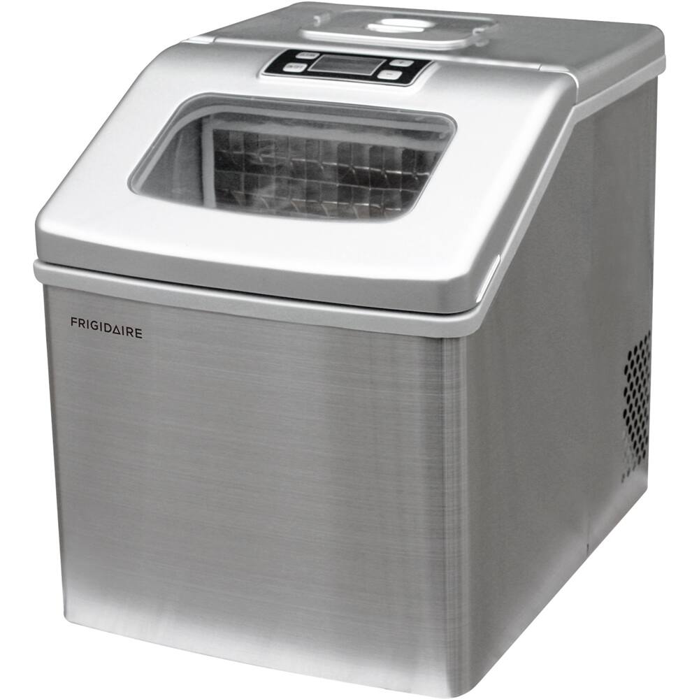 Frigidaire - 13.3" 40-Lb. Freestanding Icemaker - Stainless steel - Front_Zoom