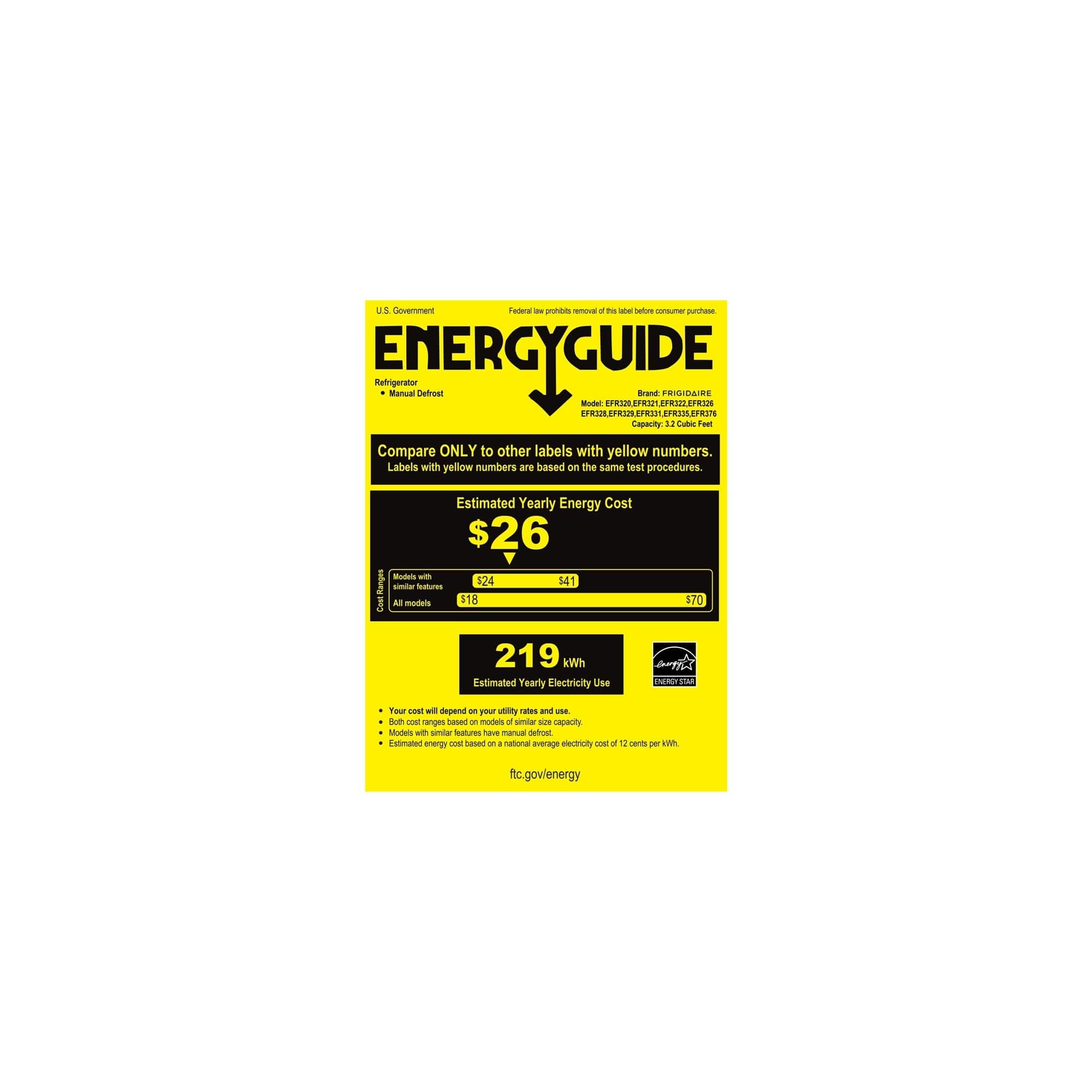 Frigidaire - Retro 3.2 Cu. Ft. Mini Fridge - White - Energy_Guide
