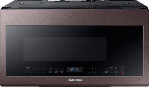 Samsung - 2.1 Cu. Ft. Over-the-Range Microwave with Sensor Cooking - Tuscan Stainless Steel - Front_Standard