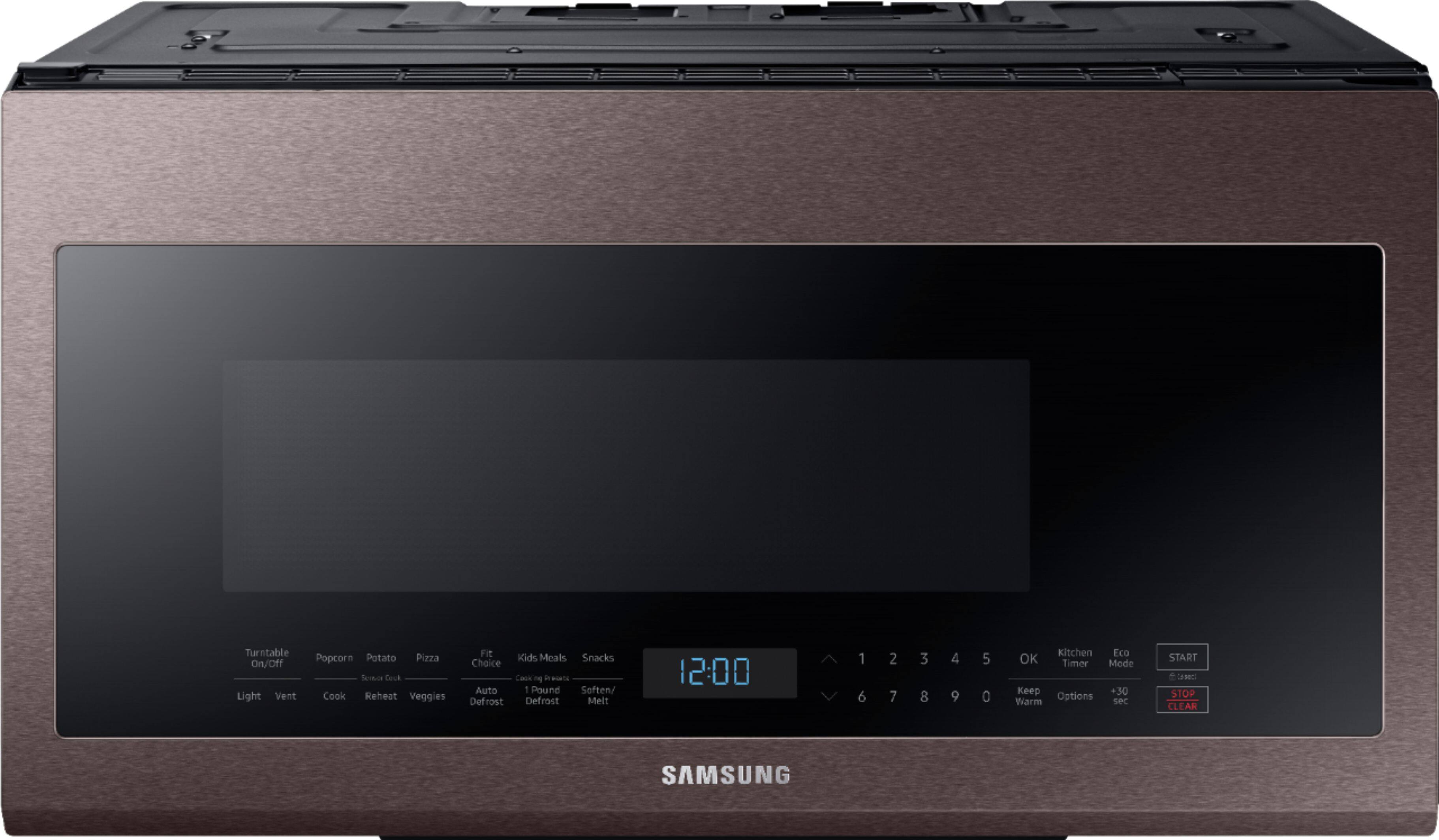 Samsung - 2.1 Cu. Ft. Over-the-Range Microwave with Sensor Cooking - Tuscan Stainless Steel - Front_Zoom