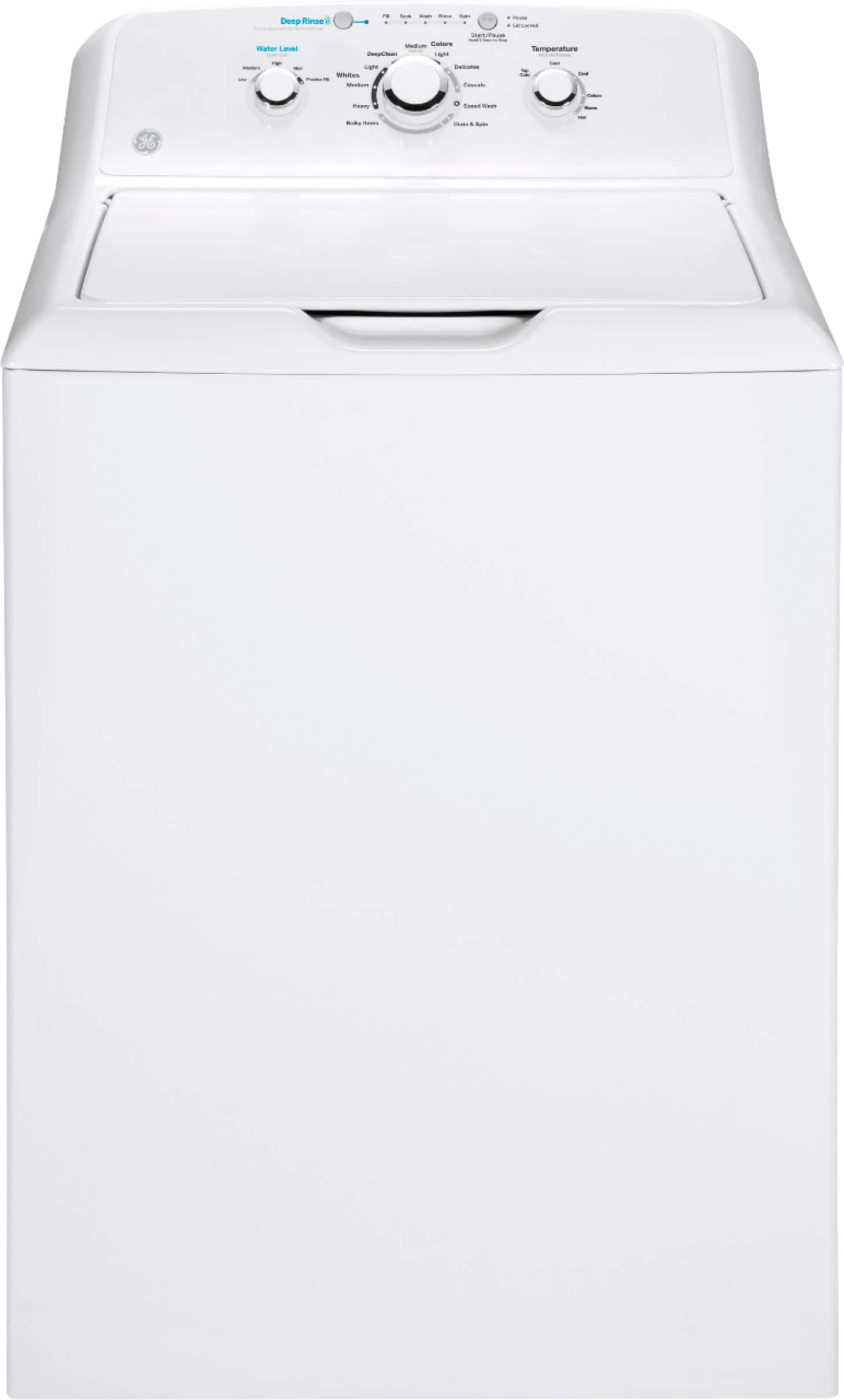 GE - 4.2 Cu. Ft. 11-Cycle Top-Loading Washer - White On White - Front_Zoom