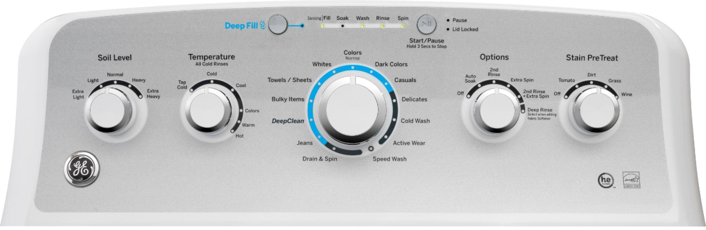 GE - 4.6 Cu. Ft. 13-Cycle Top-Loading Washer - White On White/Silver - Alt_View_Standard_1