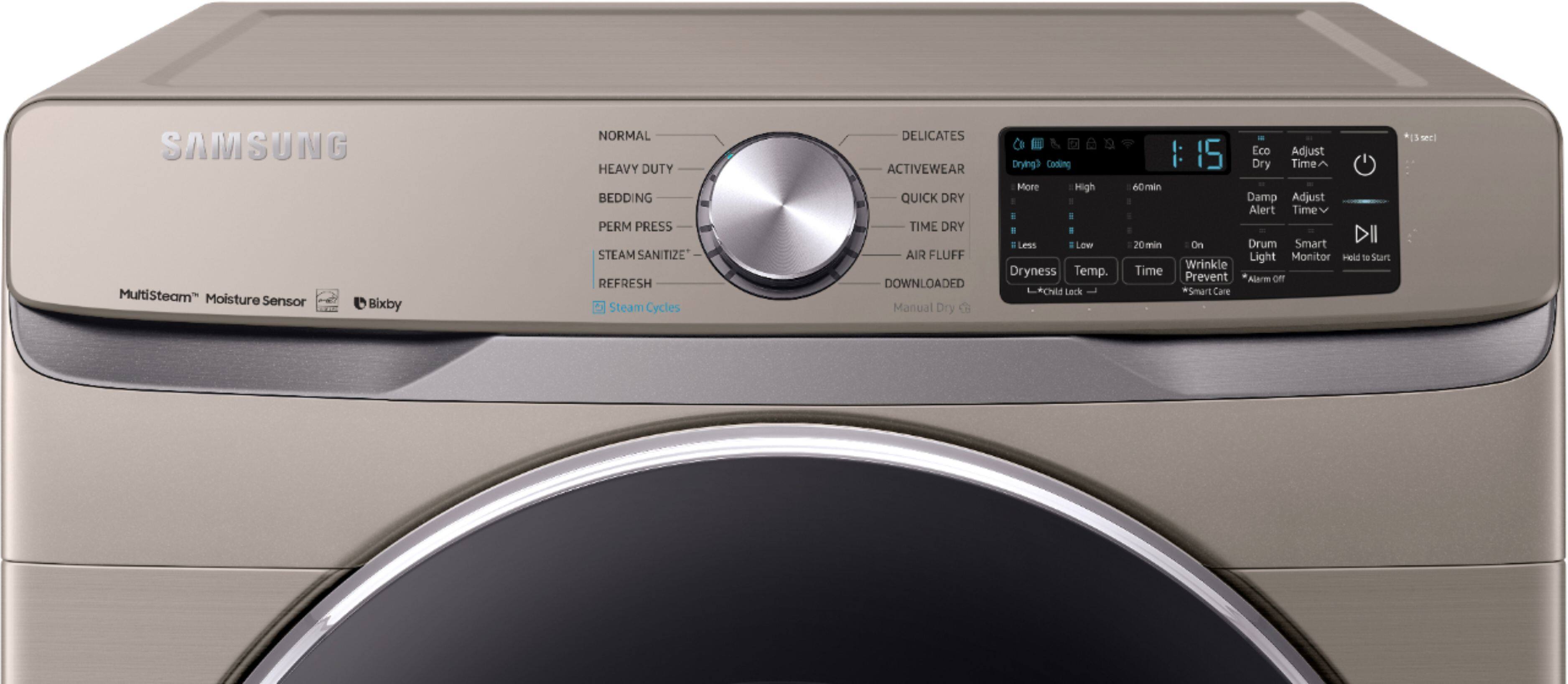Samsung - 7.5 Cu. Ft. 12-Cycle Electric Dryer with Steam - Champagne - Alt_View_Standard_1