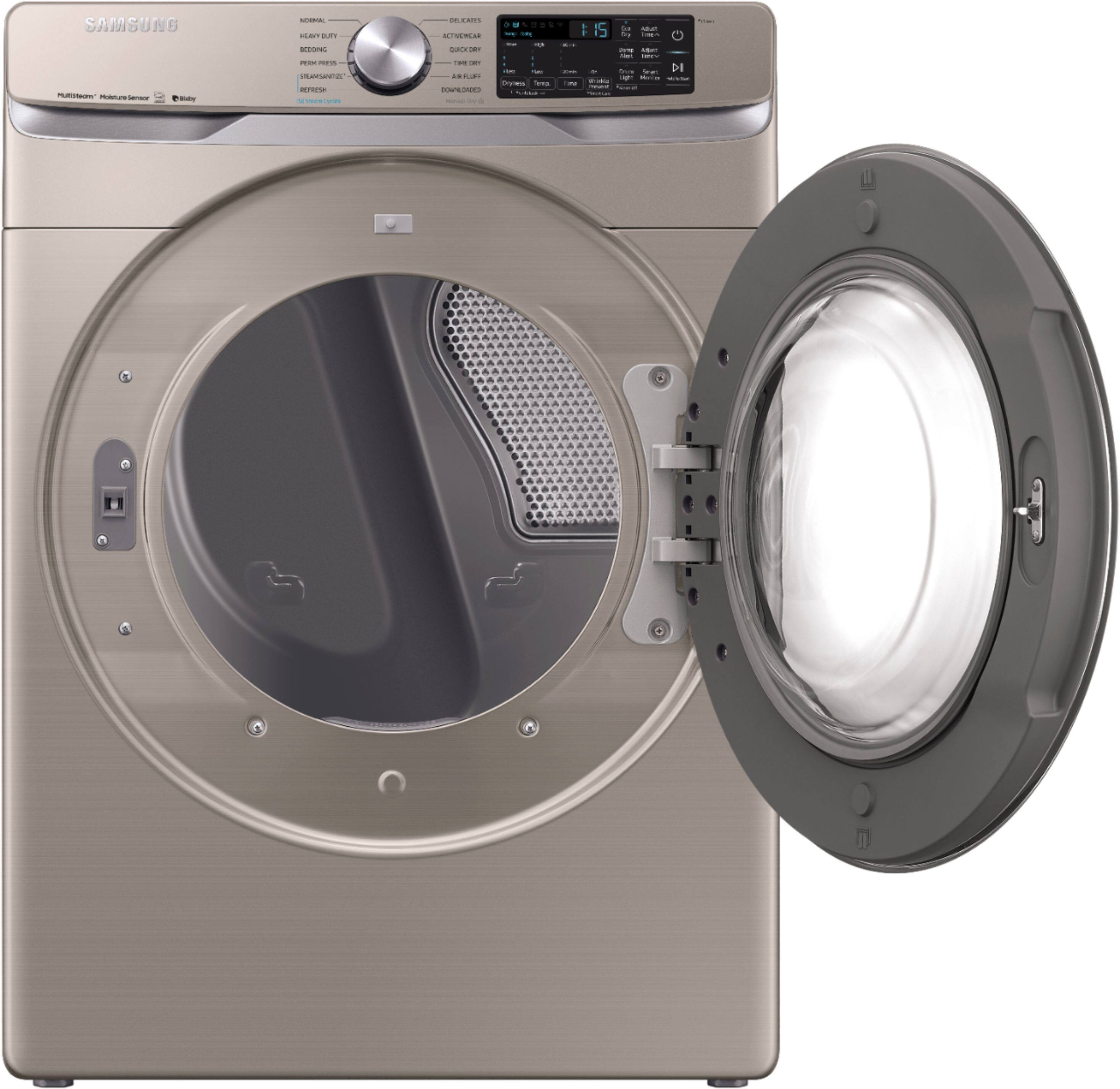 Samsung - 7.5 Cu. Ft. 12-Cycle Electric Dryer with Steam - Champagne - Alt_View_Standard_3