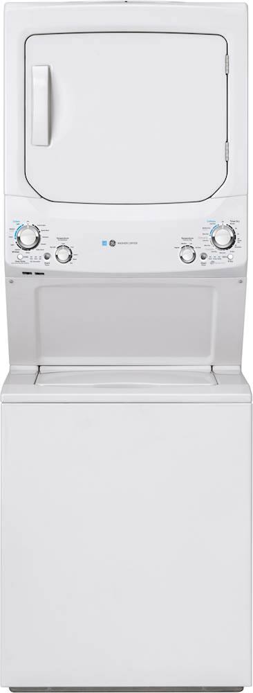 GE - 3.9 Cu. Ft. 12-Cycle Washer and 5.9 Cu.Ft 4-Cycle Dryer Gas Laundry Center - White - Front_Zoom