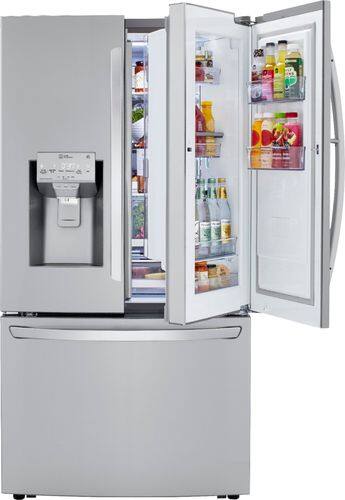LG - 29.7 Cu. Ft. French Door-in-Door Refrigerator - PrintProof Stainless Steel - Front_Standard