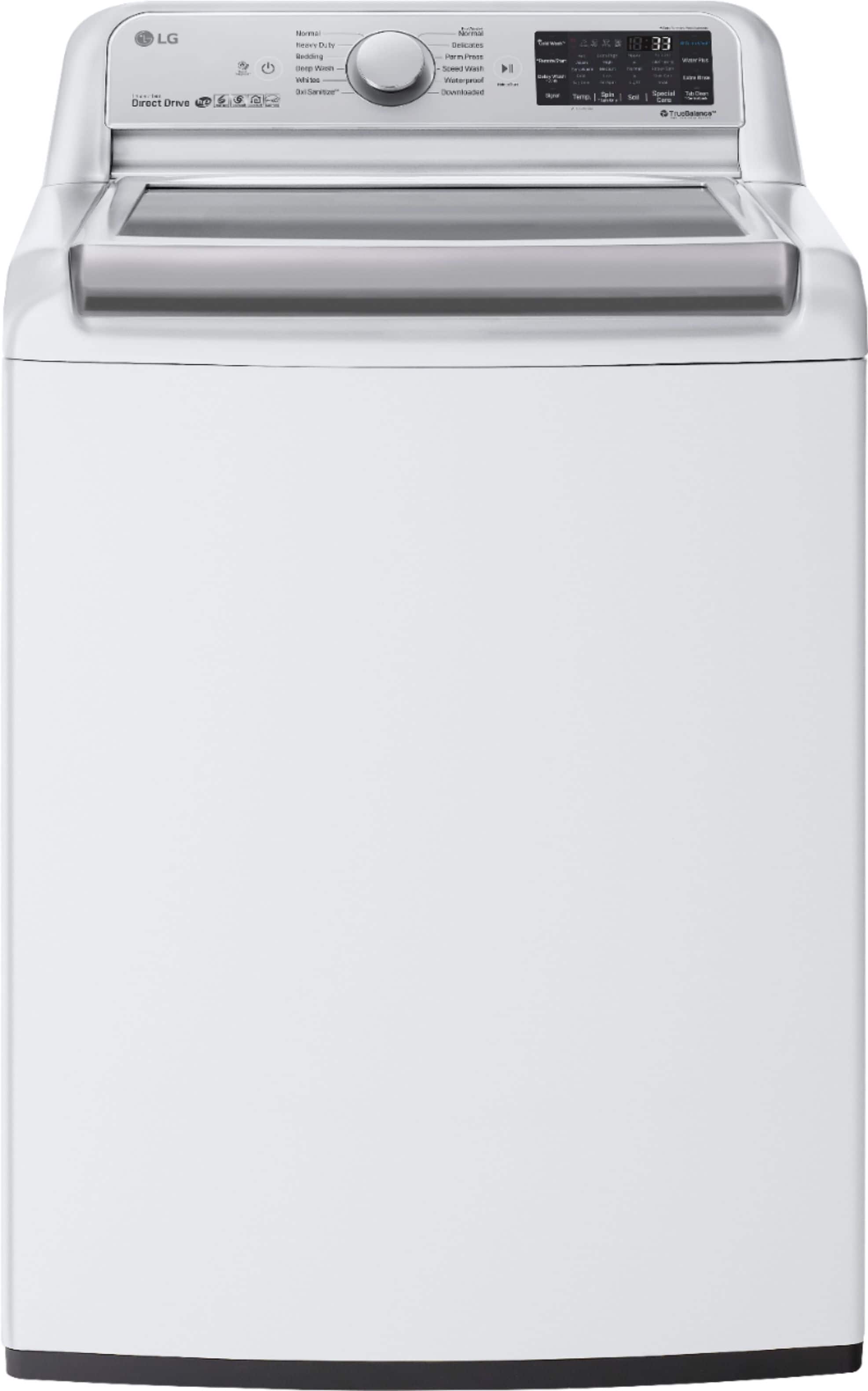 LG - 5.5 Cu. Ft. 12-Cycle Top-Loading Washer - White - Front_Zoom