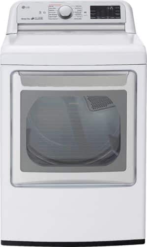LG - 7.3 Cu. Ft. 14-Cycle Electric Dryer with Steam - White - Front_Standard