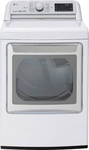 LG - 7.3 Cu. Ft. 14-Cycle Gas Dryer with Steam - White - Front_Standard