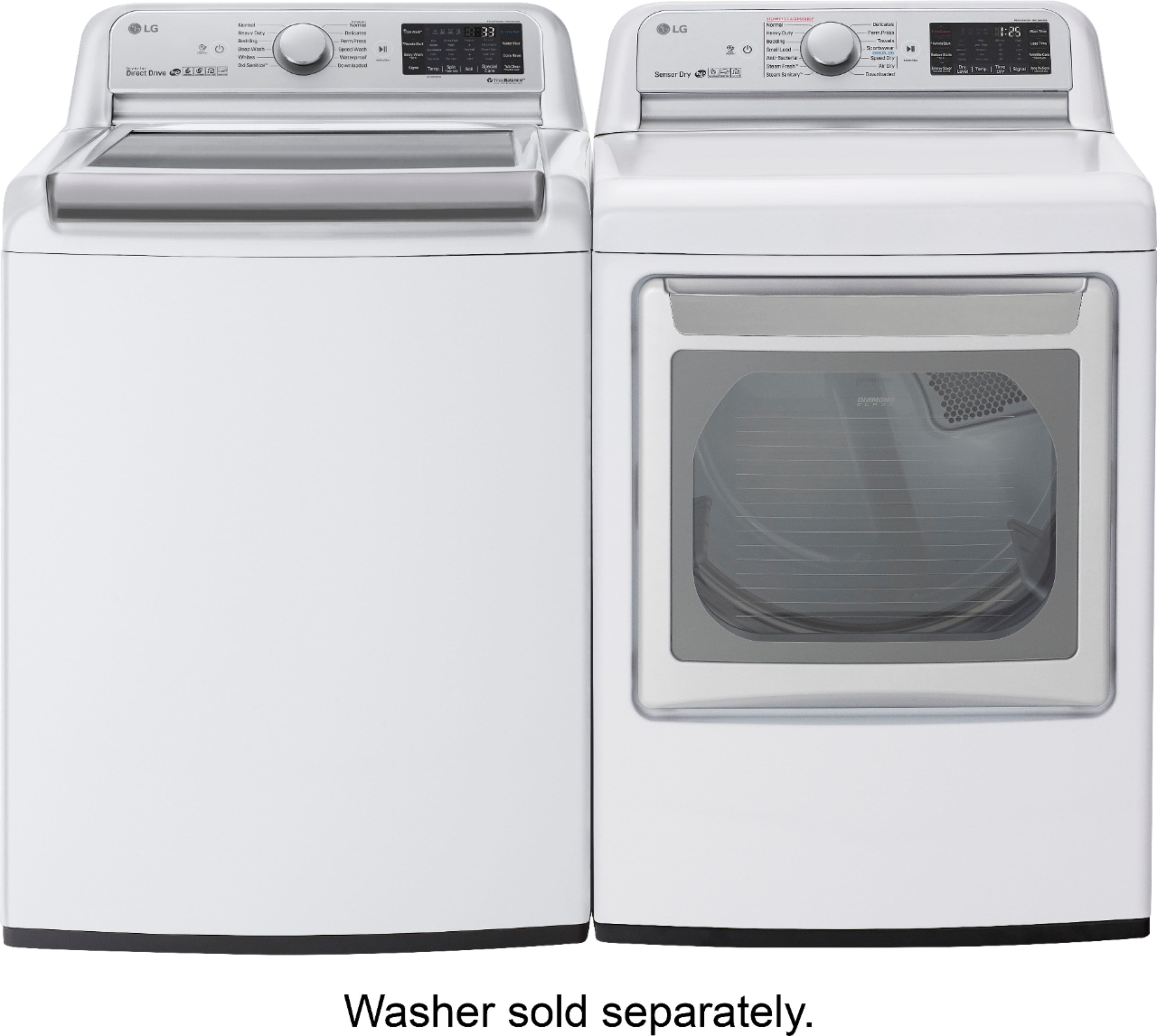LG - 7.3 Cu. Ft. 14-Cycle Gas Dryer with Steam - White - Alt_View_Standard_11
