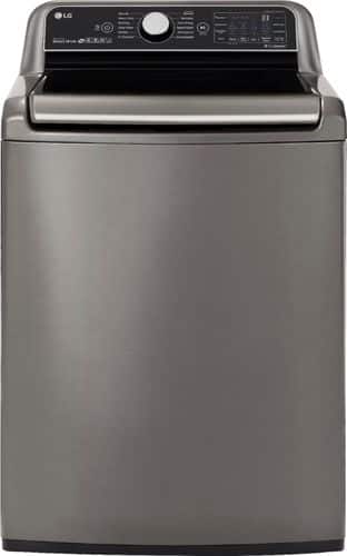 LG - 5.5 Cu. Ft. 12-Cycle Top-Loading Washer - Graphite Steel - Front_Standard