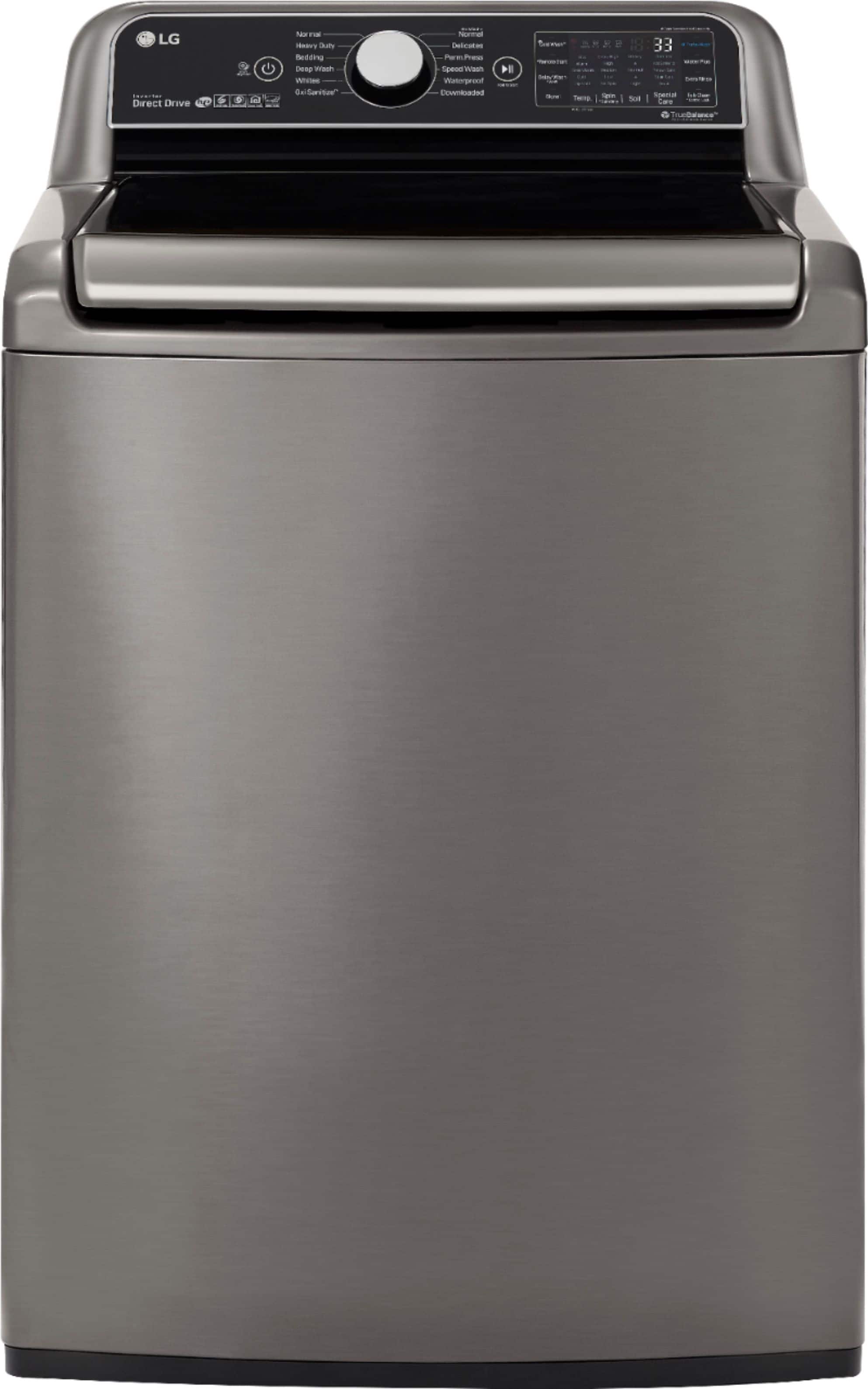 LG - 5.5 Cu. Ft. 12-Cycle Top-Loading Washer - Graphite Steel - Front_Zoom