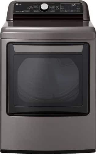 LG - 7.3 Cu. Ft. 14-Cycle Electric Dryer with Steam - Graphite Steel - Front_Standard