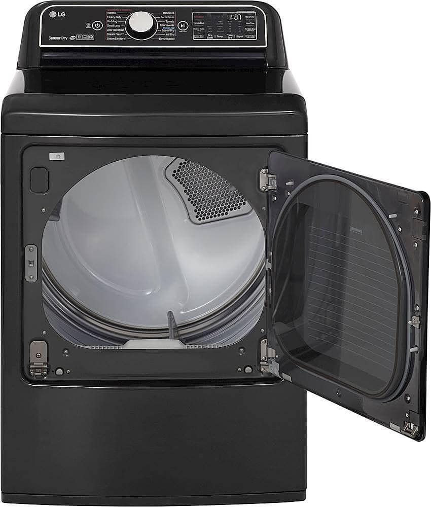 LG - 7.3 Cu. Ft. 14-Cycle Gas Dryer with Steam - Black Steel - Alt_View_Standard_11