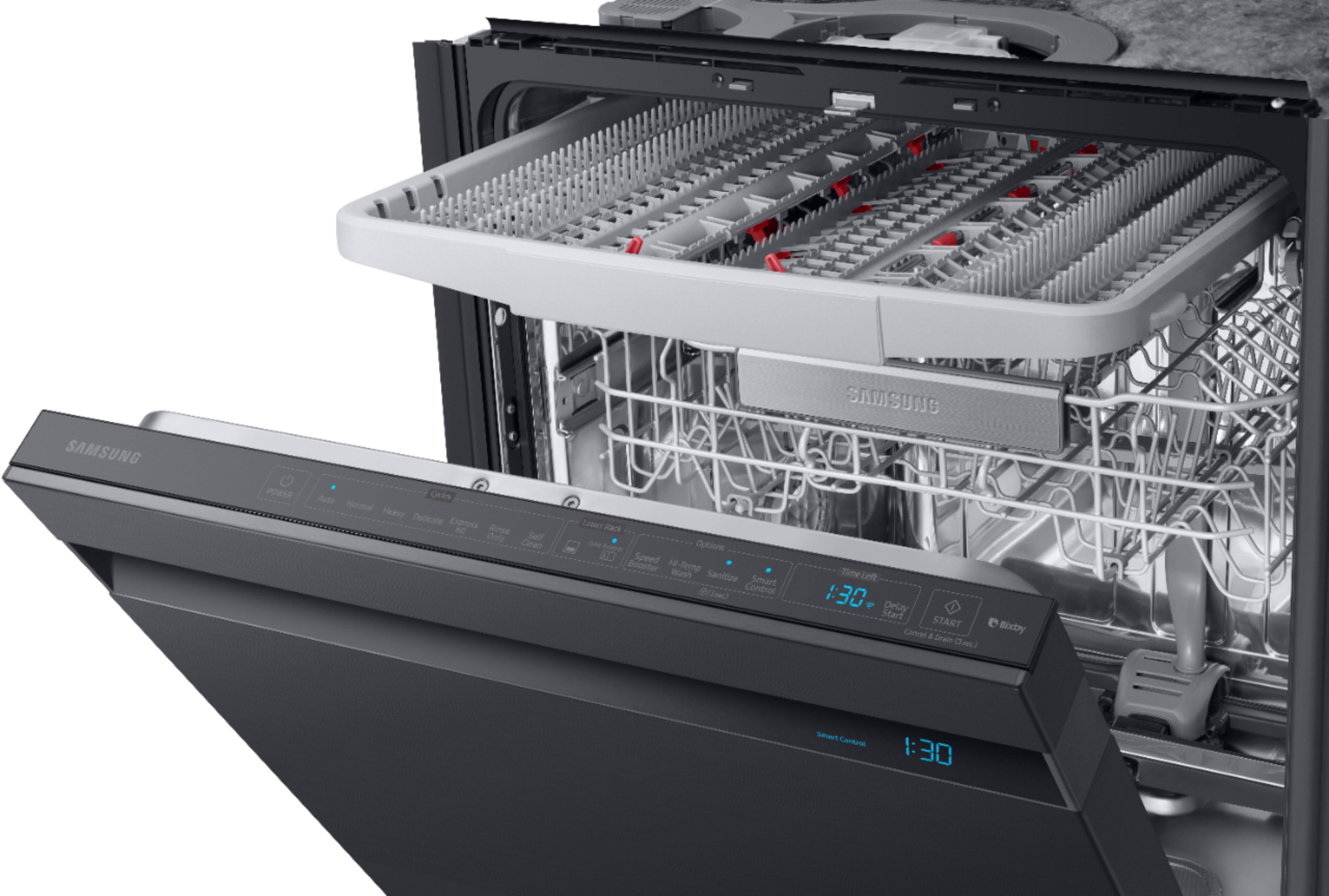 Samsung - Linear Wash 24" Top Control Built-In Dishwasher with Stainless Steel Tub - Fingerprint Resistant Black Stainless Steel - Alt_View_Standard_1