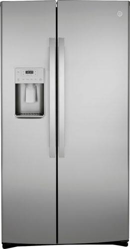 GE - 25.1 Cu. Ft. Side-by-Side Refrigerator - Fingerprint-Resistant Stainless Steel