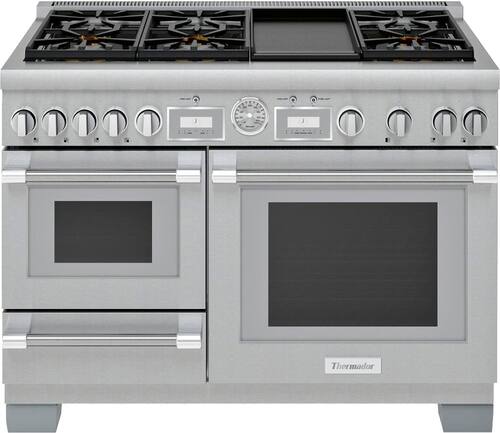 Thermador - Self-Cleaning Freestanding Double Oven Dual Fuel Convection Range - Front_Standard