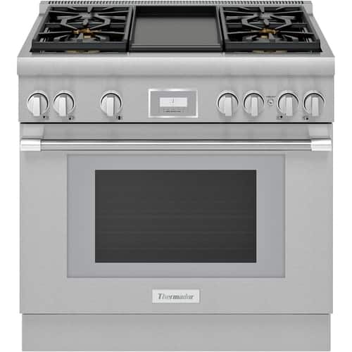 Thermador - 5 Cu. Ft. Self-Cleaning Freestanding Dual Fuel Convection Range - Front_Standard