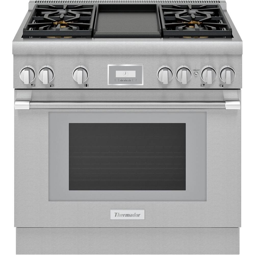 Thermador - 5 Cu. Ft. Self-Cleaning Freestanding Dual Fuel Convection Range - Front_Zoom