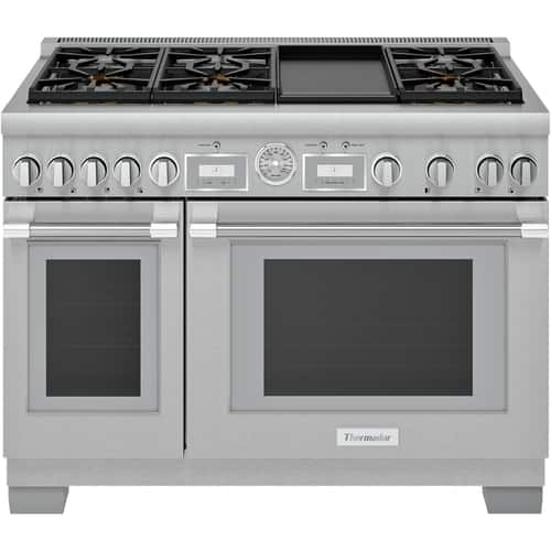 Thermador - Self-Cleaning Freestanding Double Oven Dual Fuel Convection Range - Front_Standard