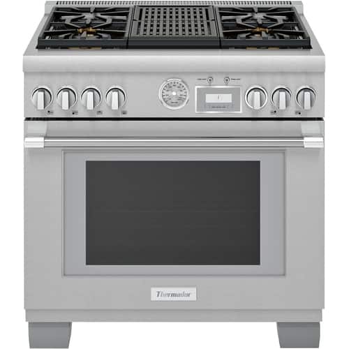 Thermador - 5.7 Cu. Ft. Self-Cleaning Freestanding Dual Fuel Convection Range - Front_Standard