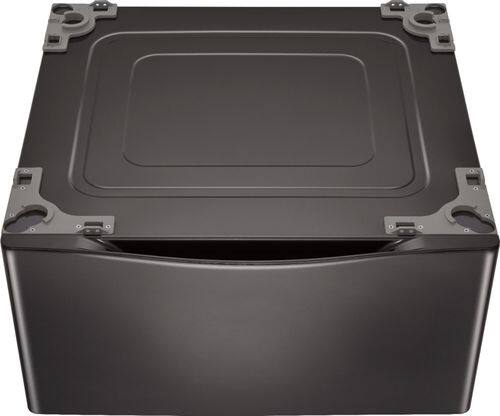 LG - 27" Laundry Pedestal with Storage Drawer - Black Steel - Front_Standard