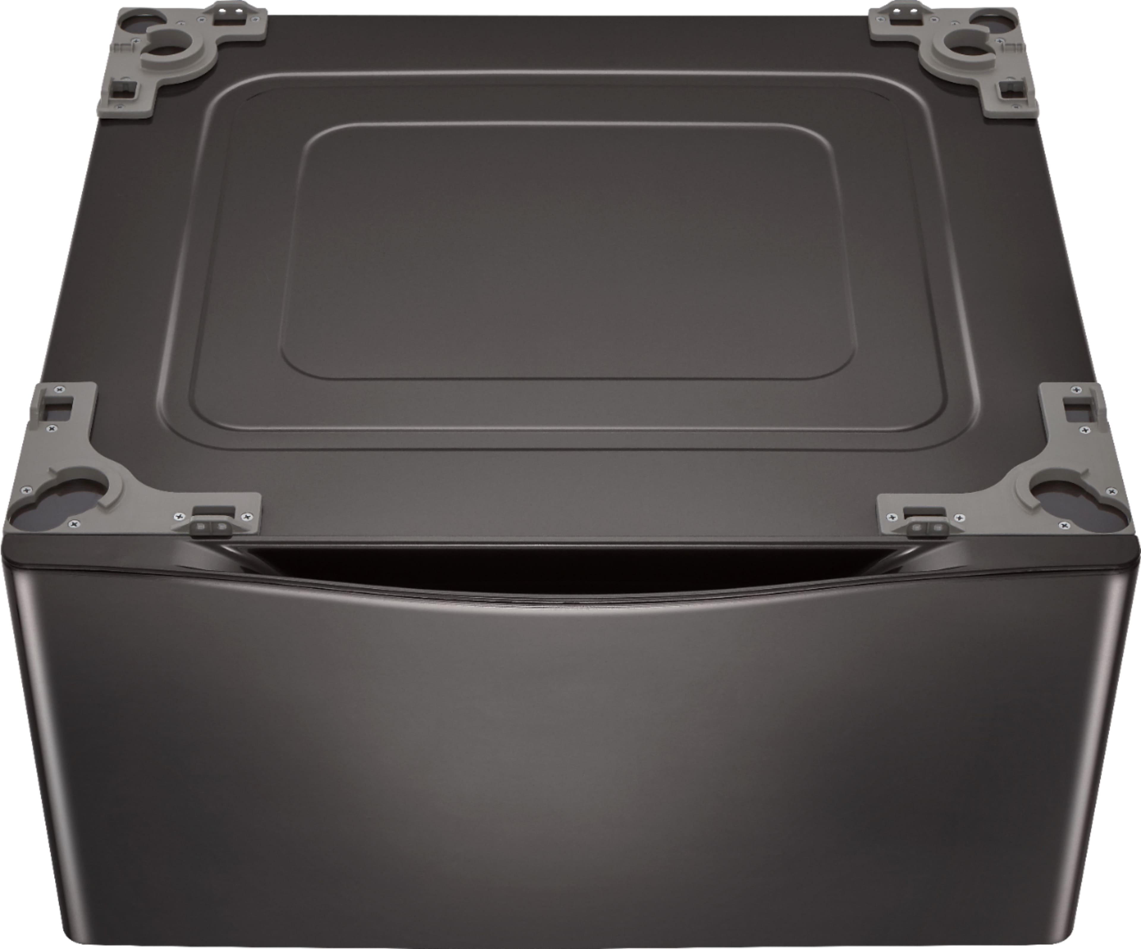 LG - 27" Laundry Pedestal with Storage Drawer - Black Steel - Front_Zoom