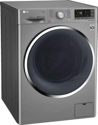 LG - 2.3 Cu. Ft. 14-Cycle Washer and 14-Cycle Electric Dryer Combo - Graphite Steel - Angle_Standard