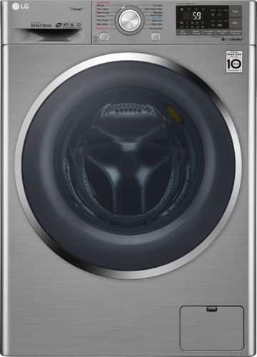 LG - 2.3 Cu. Ft. 14-Cycle Washer and 14-Cycle Electric Dryer Combo - Graphite Steel - Front_Standard