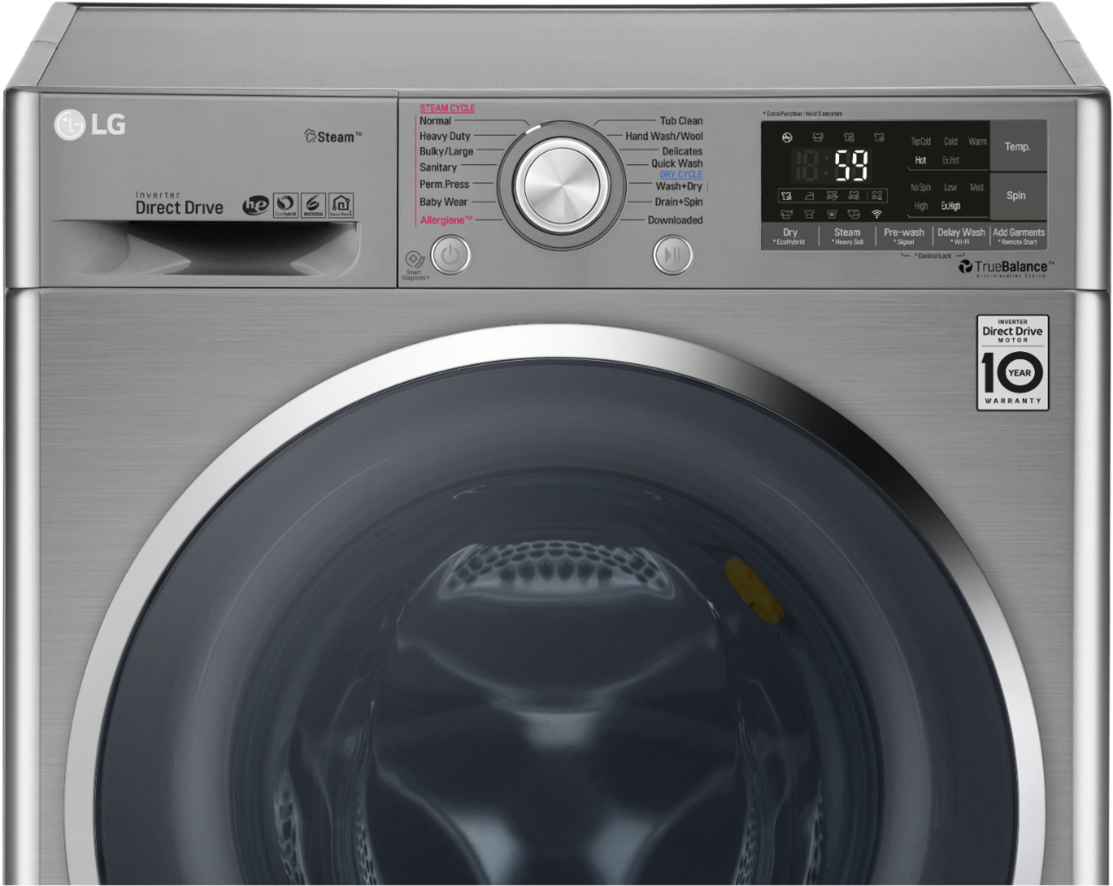 LG - 2.3 Cu. Ft. 14-Cycle Washer and 14-Cycle Electric Dryer Combo - Graphite Steel - Alt_View_Standard_12