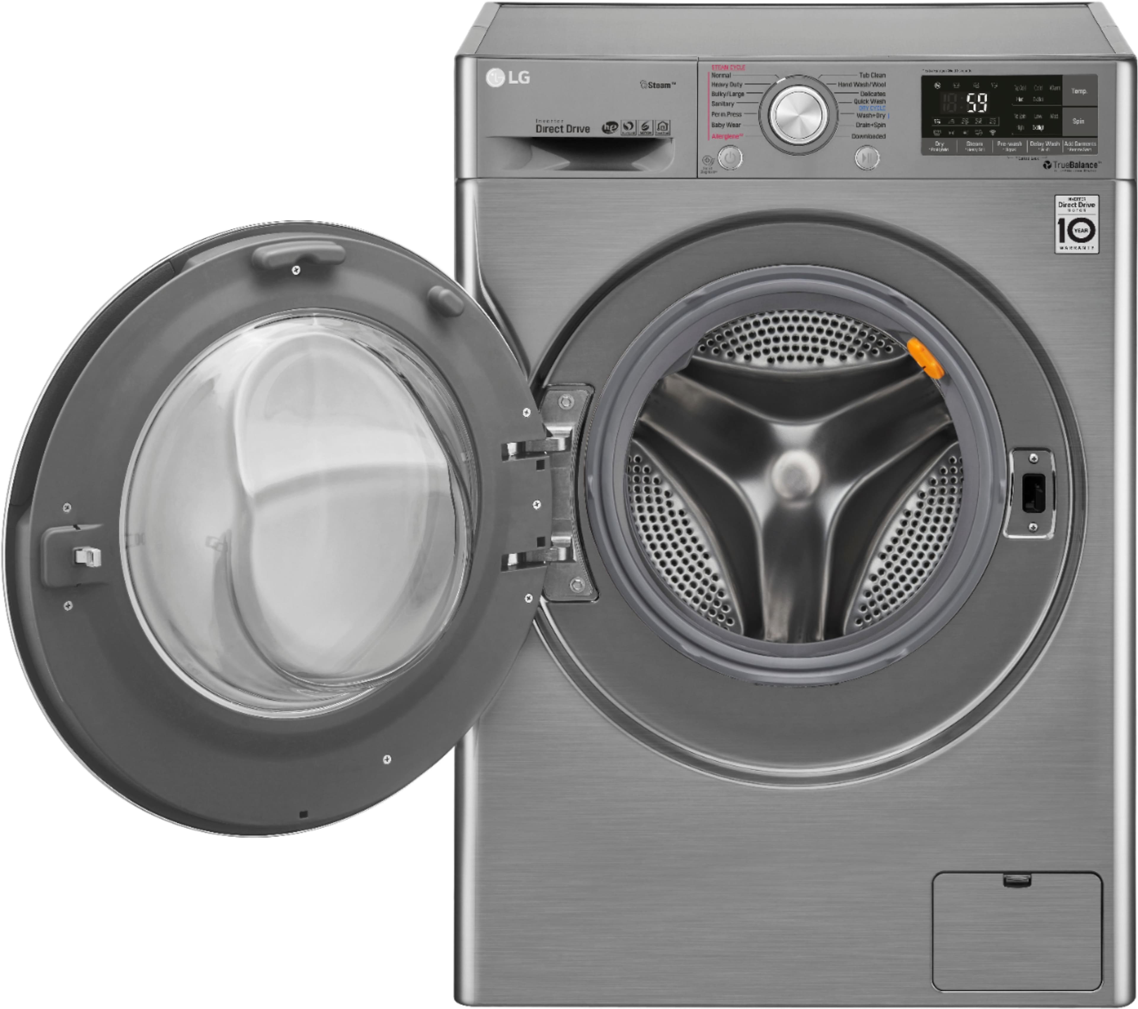 LG - 2.3 Cu. Ft. 14-Cycle Washer and 14-Cycle Electric Dryer Combo - Graphite Steel - Alt_View_Standard_13