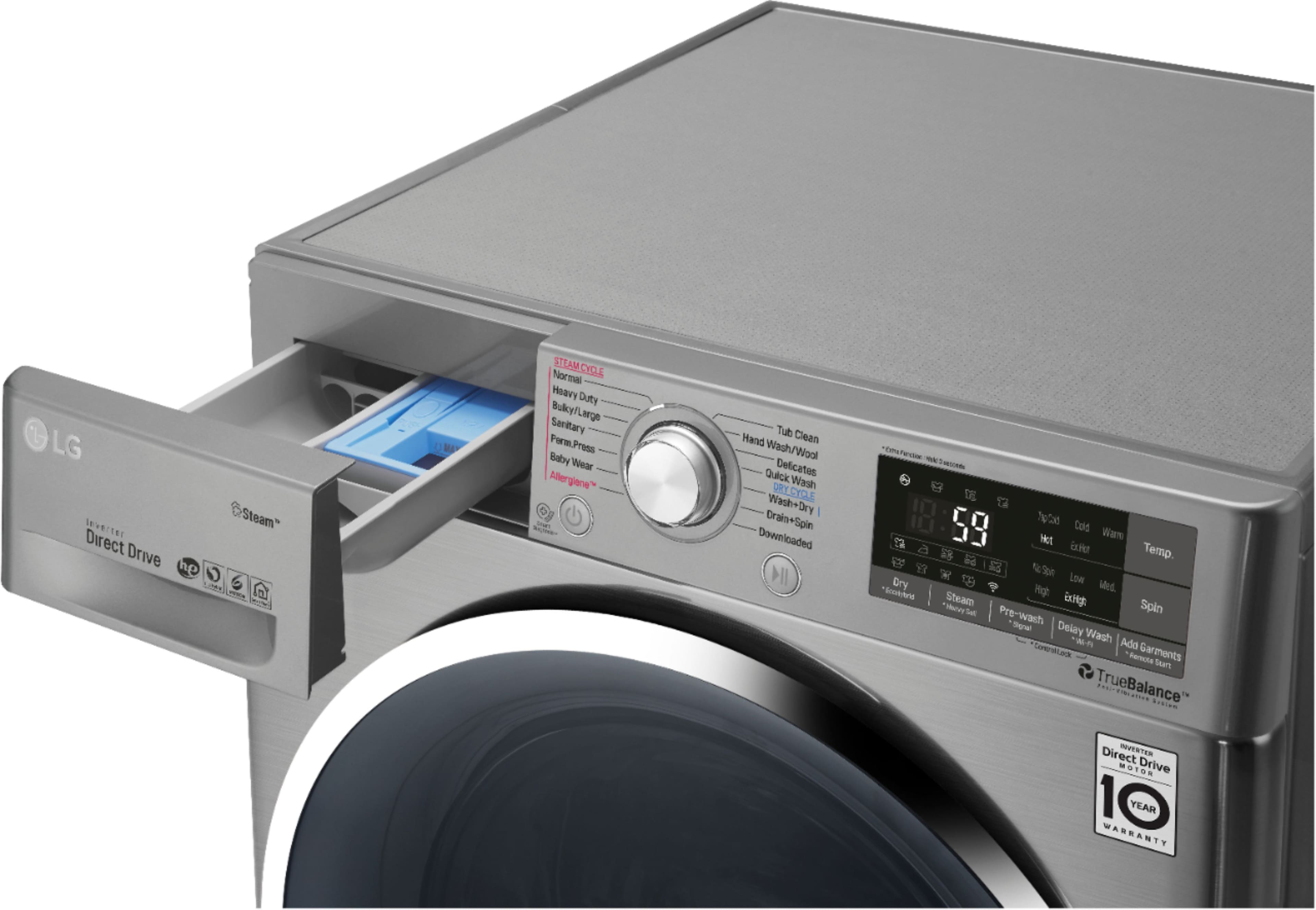 LG - 2.3 Cu. Ft. 14-Cycle Washer and 14-Cycle Electric Dryer Combo - Graphite Steel - Alt_View_Standard_14
