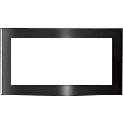 GE - 27" Trim Kit for GE Profile Series PEM31BMTS Microwave - Black stainless steel - Front_Standard