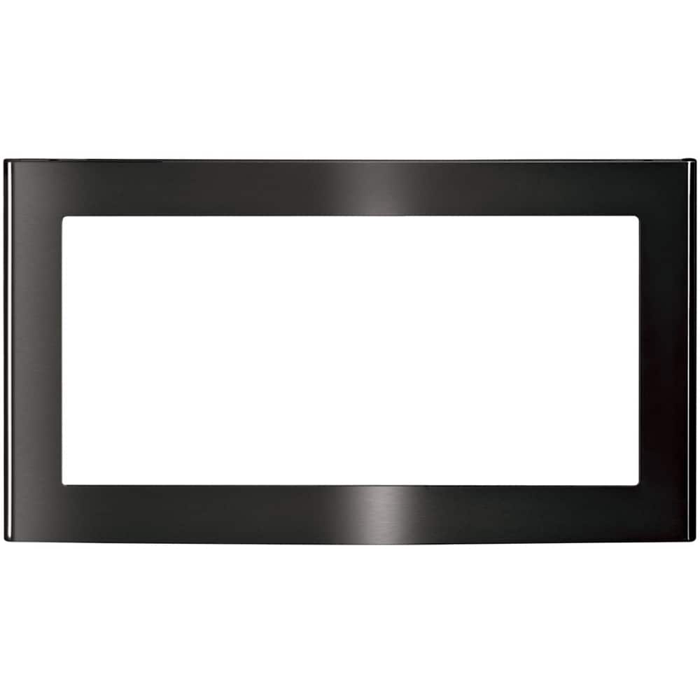 GE - 27" Trim Kit for GE Profile Series PEM31BMTS Microwave - Black stainless steel - Front_Zoom