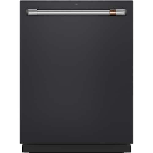 Café - 24" Top Control Tall Tub Built-In Dishwasher with Stainless Steel Tub - Matte Black - Front_Standard