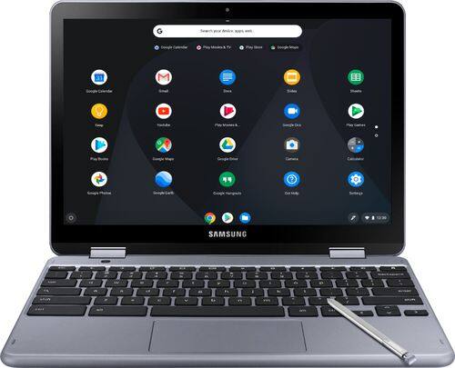 Samsung - Plus V2 2-in-1 12.2" Touch-Screen Chromebook - Intel Core M3 - 4GB Memory - 128GB eMMC Flash Memory - Stealth Silver
