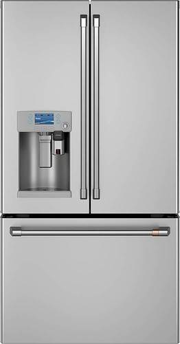 Café - 22.2 Cu. Ft. French Door Counter-Depth Refrigerator with Keurig Brewing System - Stainless steel - Front_Standard