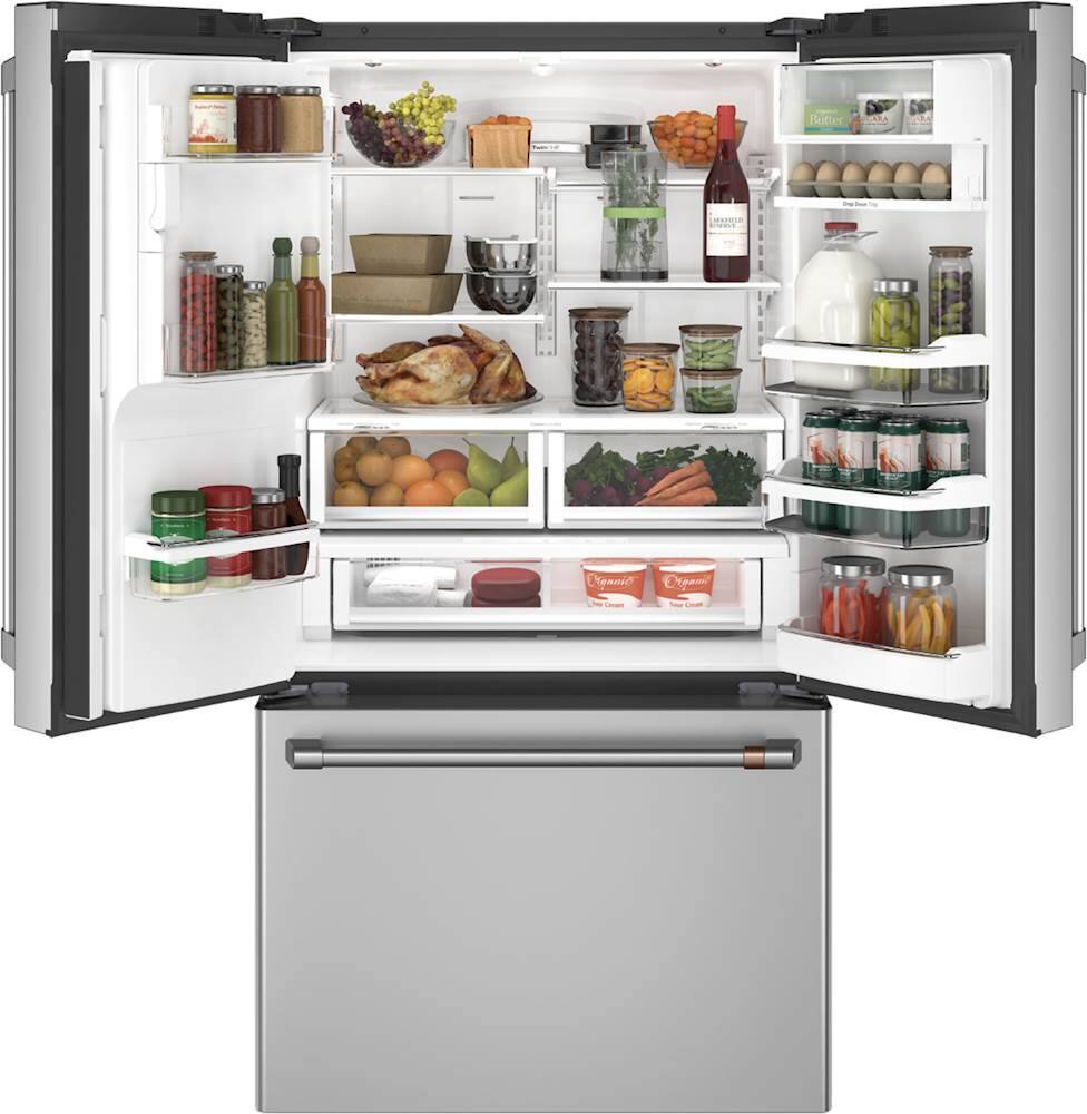 Café - 22.2 Cu. Ft. French Door Counter-Depth Refrigerator with Keurig Brewing System - Stainless steel - Alt_View_Standard_1