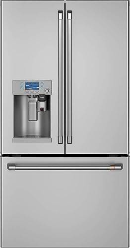 GE - Café 27.8 Cu. Ft. French Door Refrigerator with Keurig Brewing System - Stainless steel - Front_Standard