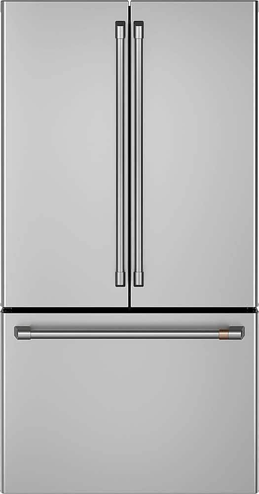 GE - Café 23.1 Cu. Ft. French Door Counter-Depth Refrigerator - Stainless steel - Front_Zoom